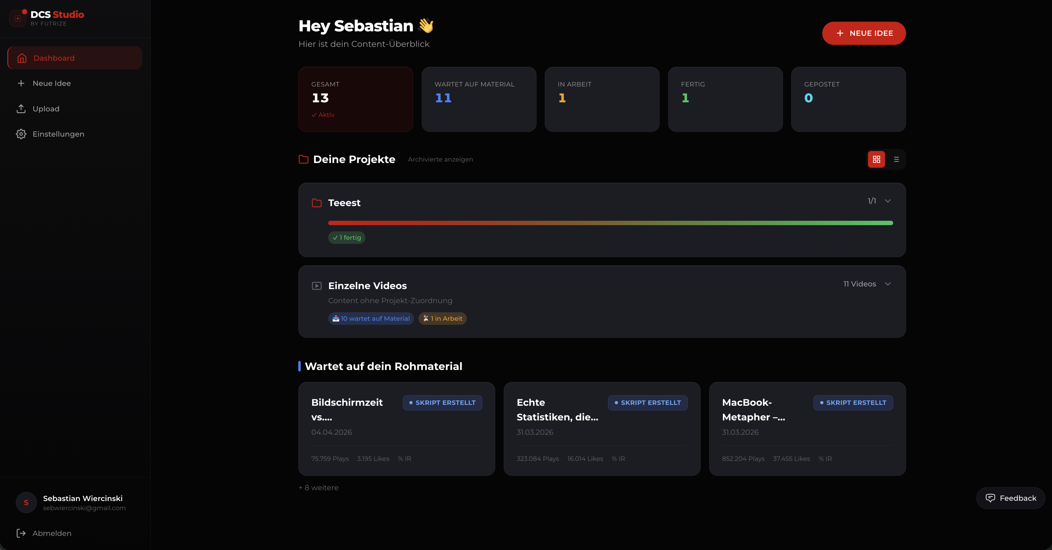 DCS Studio Dashboard